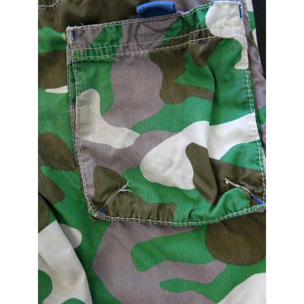 Mini Boden boys Shorts 7 technos cargo green gray camouflage camo pull on techno - Picture 5 of 8